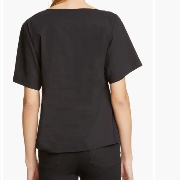 A.L.C. Black “Abbey” Ruched Front Short Sleeve Top Size 4 Excellent Condition! - Picture 4 of 10